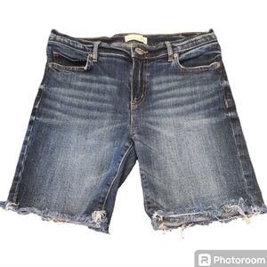 ANN TAYLOR LOFT Blue Bermuda Cutoff Jean Shorts Size 28